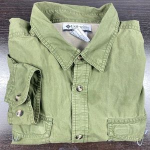 Columbia green vented outdoor fishing long sleeve